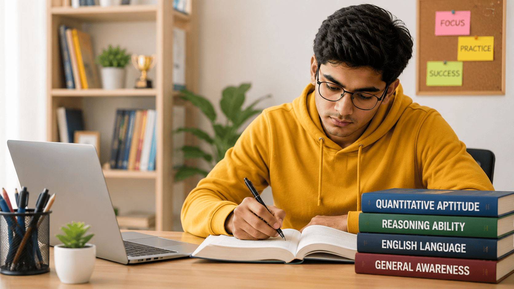 Student preparing for banking examinations
